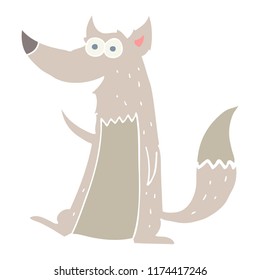 lobo de dibujos animados de color plano