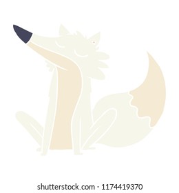 flat color style cartoon wolf