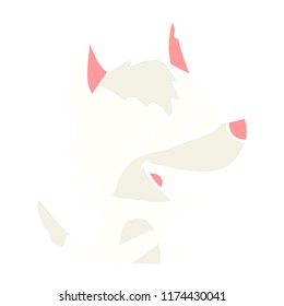 caricatura de estilo de color llano lobo riendo