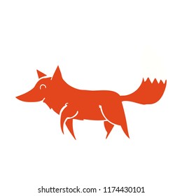 flat color style cartoon wolf