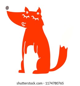lobo de dibujos animados de color plano