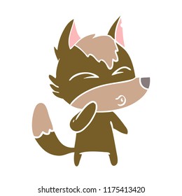 caricatura de estilo de color plano sobre el silbido de lobos