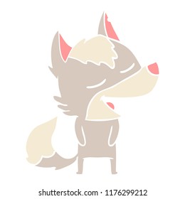 caricatura de estilo de color llano lobo riendo