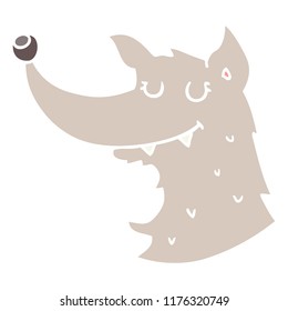 lobo de dibujos animados de color plano