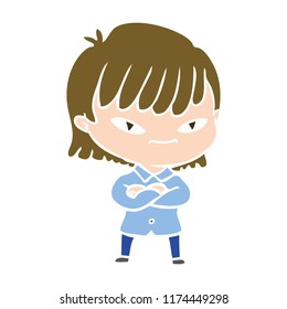 flat color style cartoon woman