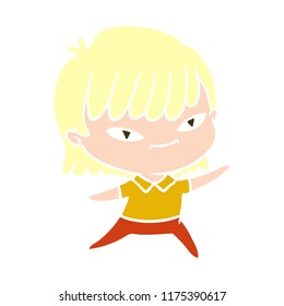 flat color style cartoon woman