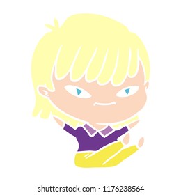 mujer de dibujos animados de color plano