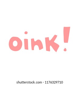 cor plana estilo desenho animado palavra oink