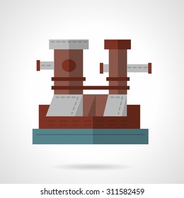 Flat color style vector icon for pier elements. Wooden mooring bollards on pier. Elements of web design for business or website.