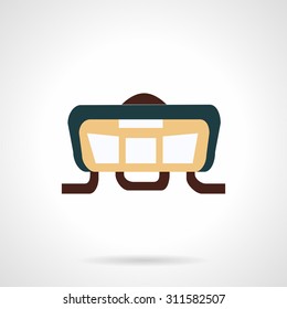 Flat color style vector icon for handlebar panel. Device and accessories for bicycle, motor bike, electric bike. Design elements for business and website