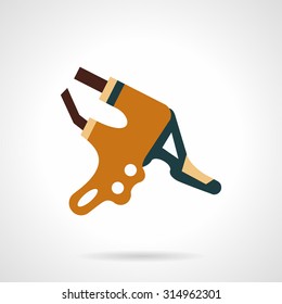 Flat color style vector icon for bicycle hydraulic brake lever. Parts and details for bike or electric bike. Design elements for business and website