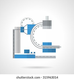 Flat color style vector icon for medical equipment. X-ray machine, equipment for MRI. Web design elements for business.