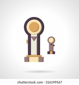 Flat color style vector icon for pistons. Spare parts, engine component. Web design element for business.