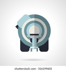 Flat color style vector icon for medical imaging system. Equipment for magnetic resonance imaging, neuroscience, neurosurgery. Elements of web design for business or website.