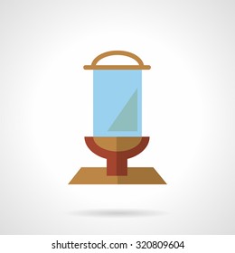 Flat color style vector icon for outdoor advertising structure. Blank blue glass billboard. Web design element for business.