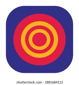 Flat color target icon on blue background. Fully editable. 