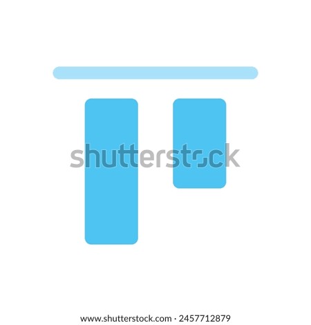 Flat Color Top Alignment vector icon.