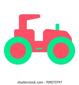 flat color tractor icon