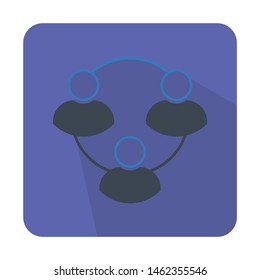 Flat color user chain icon vector illustration on white background 
