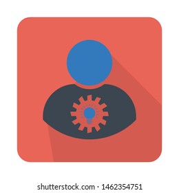 Flat color user icon vector illustration on white background 