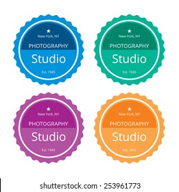 Flat Color Vector Badges Emblems 