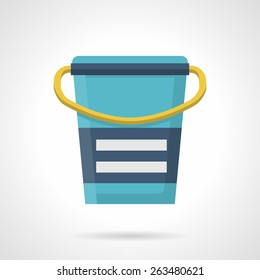 Flat color vector icon with blue meal replacement can on white background. Sport nutrition for athlete diet.
