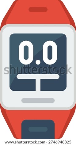 Flat color vector illustration of calorie tracker related to smart watches.
