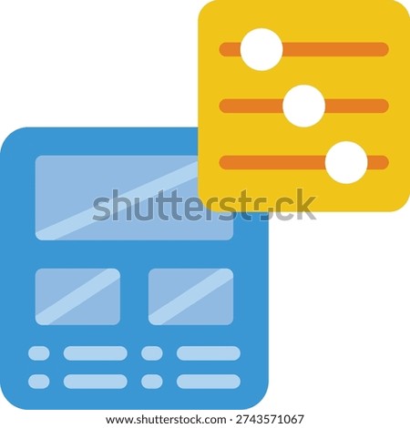 Flat color vector illustration of page preferences related to web design.