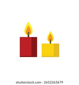 Flat color vector of a traditional oil lamp with burning flame, commonly used in meditation, aromatherapy, and cultural or spiritual ceremonies. Perfect for wellness, spirituality, and festive design 