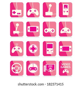flat color Video game icons set . vector illustration