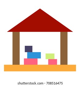 flat color warehouse icon