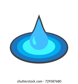 Flat color water drop icon
