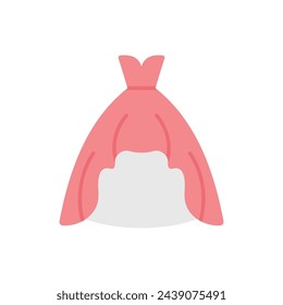 Flat color Wedding Dress vector icon