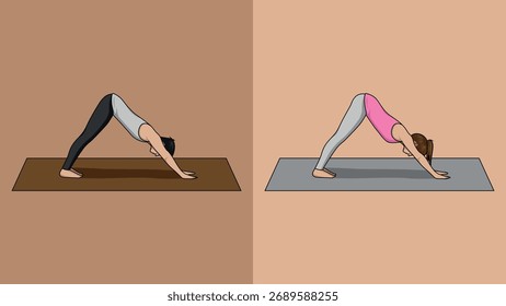 Ilustrações de vetor de Yoga de cor plana
