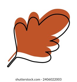Flat colored autumn leaf icon Vector illustration