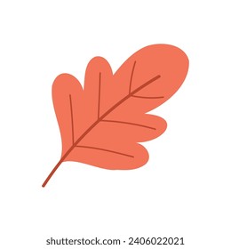 Flat colored autumn leaf icon Vector illustration