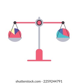 flat colored balance design over white