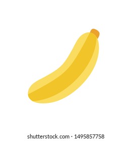 flat colored banana icon. Vector image on white background.