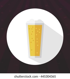 Flat colored beer icon, vector illustration