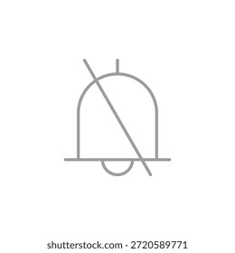 Icono de campana plana de color apagado para alerta y notificación