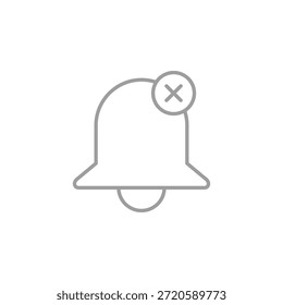 Icono de campana plana de color apagado para alerta y notificación