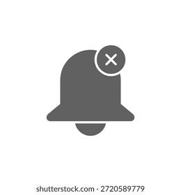 Icono de campana plana de color apagado para alerta y notificación