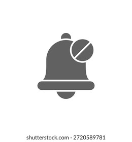 Icono de campana plana de color apagado para alerta y notificación