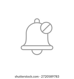 Icono de campana plana de color apagado para alerta y notificación