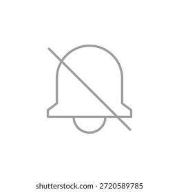 Icono de campana plana de color apagado para alerta y notificación