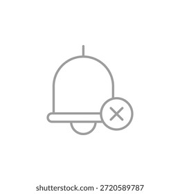 Icono de campana plana de color apagado para alerta y notificación