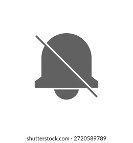 Icono de campana plana de color apagado para alerta y notificación