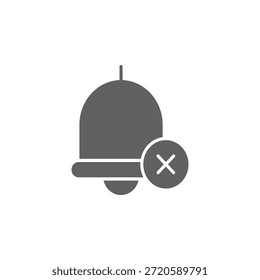 Icono de campana plana de color apagado para alerta y notificación