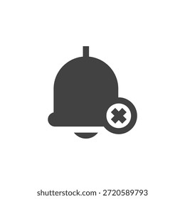 Icono de campana plana de color apagado para alerta y notificación