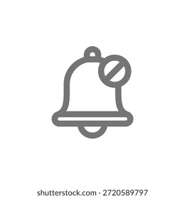 Icono de campana plana de color apagado para alerta y notificación